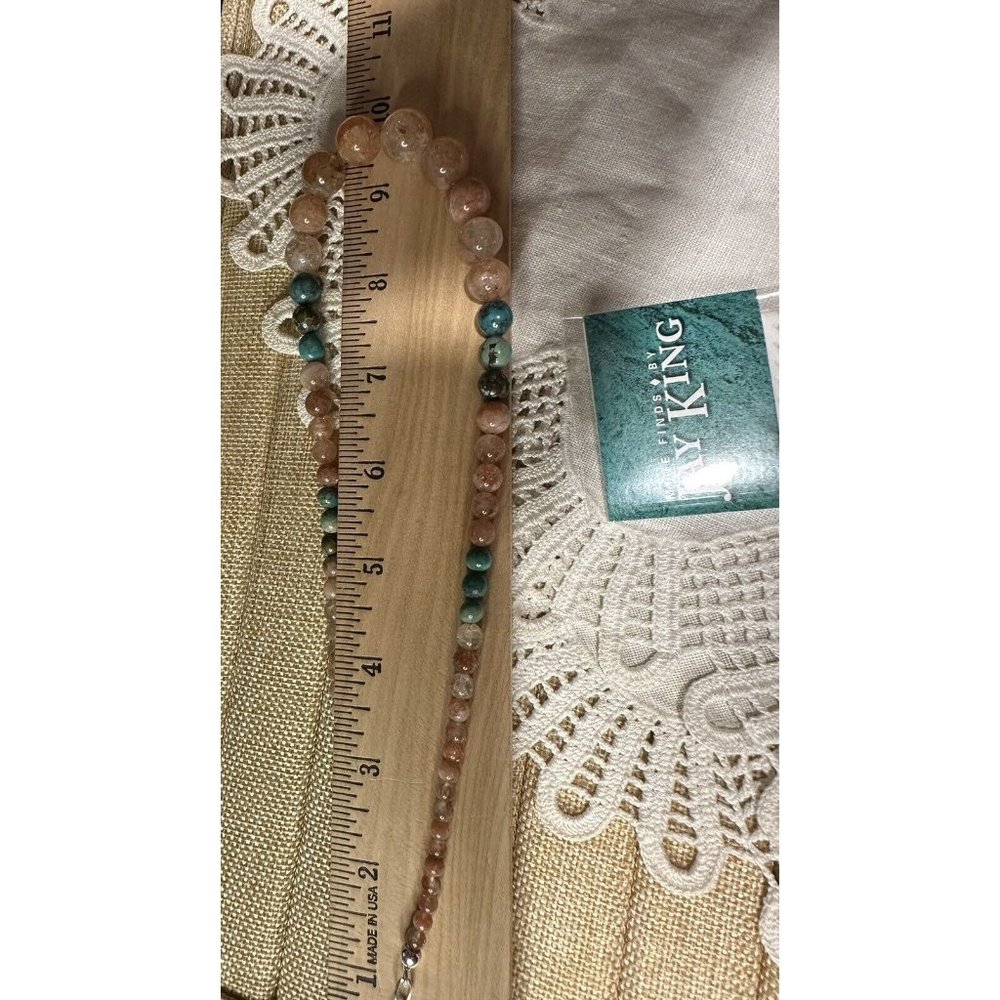 Jay King DTR Desert Rose Trading Sterling 925 Sunstone Turquoise Beaded Necklace - Picture 6 of 8